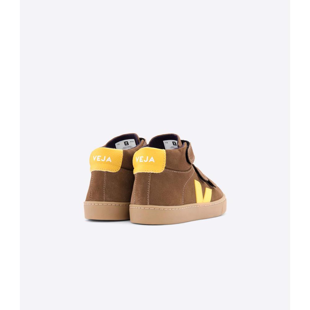 Kids' Veja ESPLAR MID SUEDE High Tops Coffee | ZA 696LIS